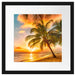 Palmen im Sonnenuntergang auf Barbados Passepartout Quadratisch 40