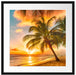 Palmen im Sonnenuntergang auf Barbados Passepartout Quadratisch 55