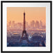 Panorama Eiffelturm bei Sonnenuntergang Passepartout Quadratisch 55