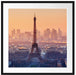 Panorama Eiffelturm bei Sonnenuntergang Passepartout Quadratisch 70