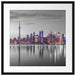 Skyline Toronto in der Abenddämmerung B&W Detail Passepartout Quadratisch 55