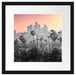 Palmen vor Skyline von Los Angeles B&W Detail Passepartout Quadratisch 40