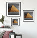 Ägyptische Pyramiden bei Sonnenuntergang B&W Detail Passepartout Wohnzimmer Quadratisch