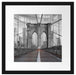 Leere Brooklyn Bridge in New York City B&W Detail Passepartout Quadratisch 40