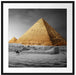 Pyramiden in Ägypten bei Sonnenuntergang B&W Detail Passepartout Quadratisch 70