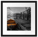 Bootssteg am See bei Sonnenuntergang B&W Detail Passepartout Quadratisch 40