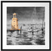 Segelschiffe im Hafen Venedigs B&W Detail Passepartout Quadratisch 55