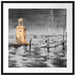 Segelschiffe im Hafen Venedigs B&W Detail Passepartout Quadratisch 70