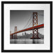 Oakland Bay Brücke bei Sonnenuntergang B&W Detail Passepartout Quadratisch 40