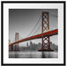 Oakland Bay Brücke bei Sonnenuntergang B&W Detail Passepartout Quadratisch 55