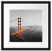 Golden Gate Bridge in der Abenddämmerung B&W Detail Passepartout Quadratisch 40