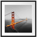 Golden Gate Bridge in der Abenddämmerung B&W Detail Passepartout Quadratisch 55