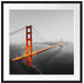 Golden Gate Bridge in der Abenddämmerung B&W Detail Passepartout Quadratisch 70
