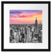 New York City bei Sonnenuntergang B&W Detail Passepartout Quadratisch 40