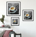 Espressotasse mit Kaffeebohnen B&W Detail Passepartout Wohnzimmer Quadratisch