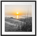 Dünenblick auf Meer bei Sonnenuntergang B&W Detail Passepartout Quadratisch 55