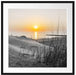 Dünenblick auf Meer bei Sonnenuntergang B&W Detail Passepartout Quadratisch 70
