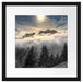 Aufsteigende Wolken in den Dolomiten B&W Detail Passepartout Quadratisch 40