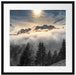 Aufsteigende Wolken in den Dolomiten B&W Detail Passepartout Quadratisch 55
