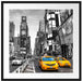 Times Square in new York City B&W Detail Passepartout Quadratisch 70