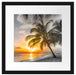 Palmen im Sonnenuntergang auf Barbados B&W Detail Passepartout Quadratisch 40