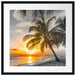 Palmen im Sonnenuntergang auf Barbados B&W Detail Passepartout Quadratisch 55