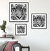 Nahaufnahme Sumatra Tiger, Monochrome Passepartout Wohnzimmer Quadratisch