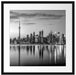 Skyline Toronto in der Abenddämmerung, Monochrome Passepartout Quadratisch 55