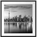 Skyline Toronto in der Abenddämmerung, Monochrome Passepartout Quadratisch 70