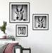 Antilopenkopf mit Menschenkörper, Monochrome Passepartout Wohnzimmer Quadratisch