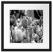 Bunte holländische Tulpen Nahaufnahme, Monochrome Passepartout Quadratisch 40