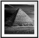 Ägyptische Pyramiden bei Sonnenuntergang, Monochrome Passepartout Quadratisch 70