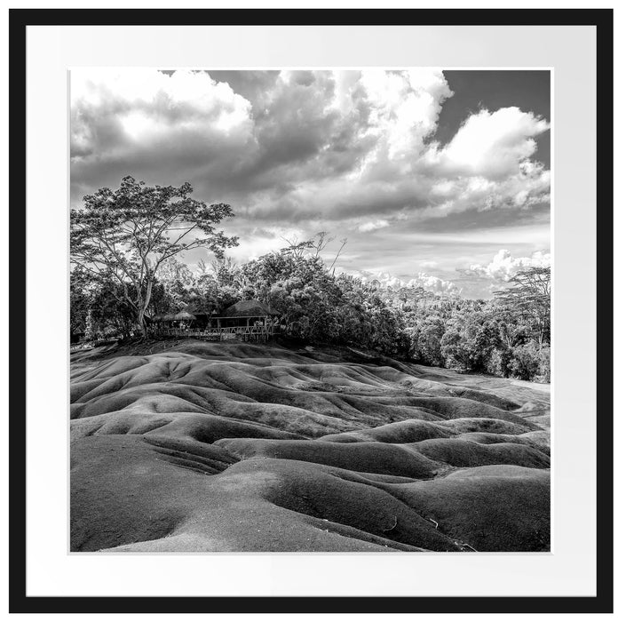 Siebenfarbige Erde bei Chamarel auf Mauritius, Monochrome Passepartout Quadratisch 70