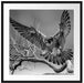 Falke landet auf kahlem Ast, Monochrome Passepartout Quadratisch 70