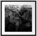 Schmusendes altes Elefantenpaar, Monochrome Passepartout Quadratisch 55