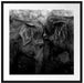 Schmusendes altes Elefantenpaar, Monochrome Passepartout Quadratisch 70