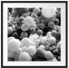Hunderte bunte Luftballons, Monochrome Passepartout Quadratisch 70