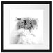 Coole Katze mit runder Sonnenbrille, Monochrome Passepartout Quadratisch 40