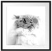 Coole Katze mit runder Sonnenbrille, Monochrome Passepartout Quadratisch 55