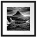 Kirkjufell Vulkan im Sonnenuntergang, Monochrome Passepartout Quadratisch 40