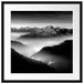 Leuchtender Nebel in Bergtälern, Monochrome Passepartout Quadratisch 55