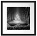 Leuchtende Zauberblumen im Wald, Monochrome Passepartout Quadratisch 40