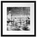 Segelschiffe im Hafen Venedigs, Monochrome Passepartout Quadratisch 40