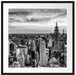 New York City bei Sonnenuntergang, Monochrome Passepartout Quadratisch 70