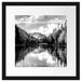 Bergsee mit Herbstwald, Monochrome Passepartout Quadratisch 40