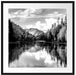 Bergsee mit Herbstwald, Monochrome Passepartout Quadratisch 70