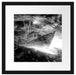 Fischerboot im Sturm auf hoher See, Monochrome Passepartout Quadratisch 40