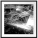 Fischerboot im Sturm auf hoher See, Monochrome Passepartout Quadratisch 70