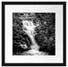 Wasserfall im grünen Wald, Monochrome Passepartout Quadratisch 40