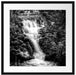 Wasserfall im grünen Wald, Monochrome Passepartout Quadratisch 55